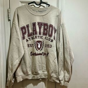 Playboy Athletic Club Cream Crew Nevk Sweatshirt